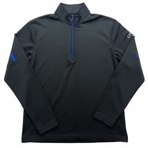Callaway 1/4 Zip Pullover Mens S Small Black Blue Athletic Golf Top Athleisure